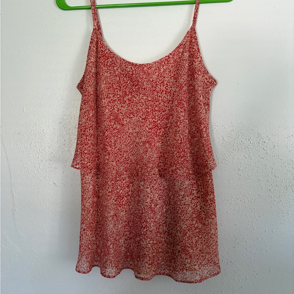 CAbi Patterned Spaghetti-Strap Tank